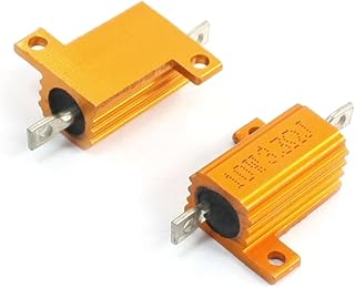 2Pcs Yellow Aluminum Shell Housed Clad Power Resistors 10Watt 3.3 Ohm (2Pcs Yellow Aluminum Shell Housed Clad Power Resistors 10Watt 3.3 Ohm Resistors