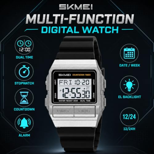 Image of MASTOP Retro Digital Watch for Men Vintage with Multi-Function & Stylish Design for Daily & Outdoor Use