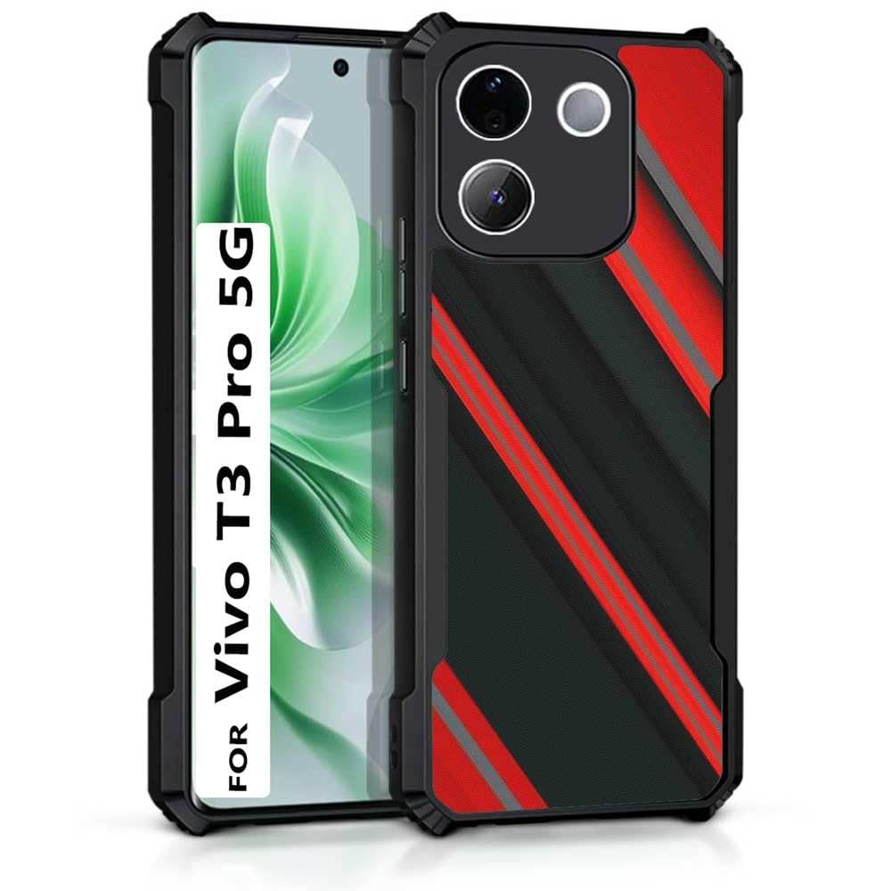 COBERTA Back Cover for Vivo T3 Pro 5G Back Cover Case - Black red Bright Sporty Design PT99 D16461 (B0DGD3JSSS) Amazon Price History, Amazon Price Tracker
