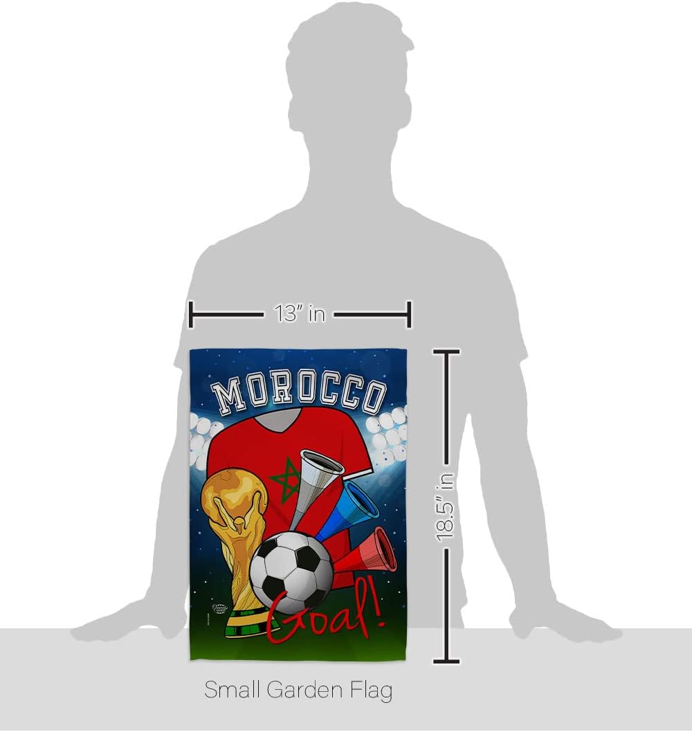 FIFA World Cup Moroccan Flags Home Decor Banner Patio Porch Lawn Garden Flag Pole Room Decorations Indoor Small Outdoor Yard Signs Sports Fan Team Qatar Trophy Soccer Game Football Gifts Made In USA