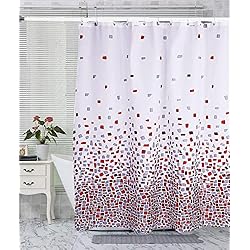 Cortinas De Baño Color Rojo VIROSA Mosaic - Cortina de ducha (180 x 180 cm), color rojo