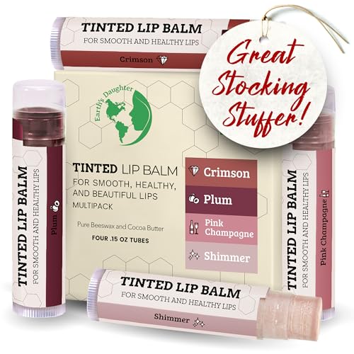 Earth's Daughter Tinted Lip Balm 4 Pack Stocking Stuffers of...