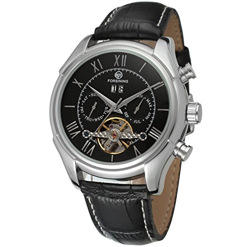 Forsining Men's Automatic Day Calendar Luxury Leather Band Dress Wrist Watch FSG583M3S1