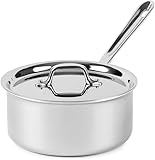 All-Clad D3 3-Ply Stainless Steel Sauce Pan with Lid 3 Quart, Induction, Oven Broiler Safe 600F, Multipurpose, Compatible w/ All Cooktops, For Restaurant or Home Kitchen, Pots & Pans, Cookware, Silver 3 Quarts