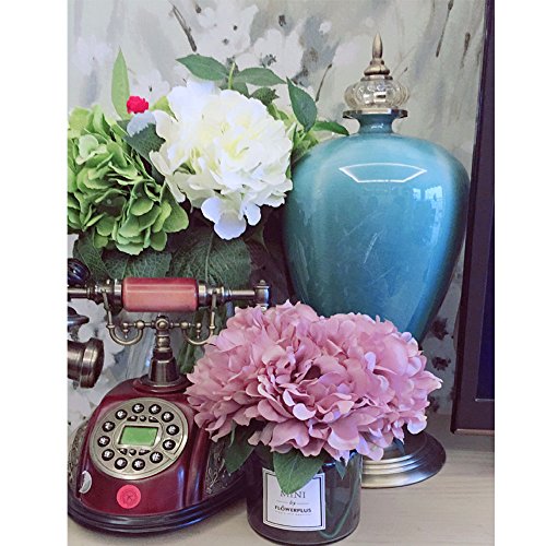 Billibobbi ,Artificial Flowers With Vase, Fake Peony Flowers In Gray Vase,Faux Flower Arrangements For Home Decor,Light Lilac,Small #TOP1