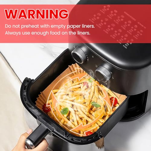Vailnd 9inch Square Air Fryer Disposable Paper Liners, 125PCS Non-Stick Food Grade Parchment Liner, Oil Resistant, Waterproof, Food Grade Baking Paper for 8-12 QTMicrowave