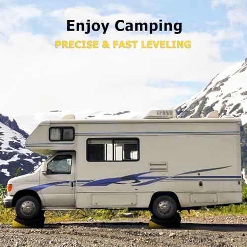 Kobanoica BLACK-YELLOW Rv Leveling Blocks,Camper Trailer Leveler 2 Packs,Includes Rv Curved Leveler Ramp,Wheel Chock,Rubber Mat And Carry Bag,Upgrade Rv Leveling System thumb #3