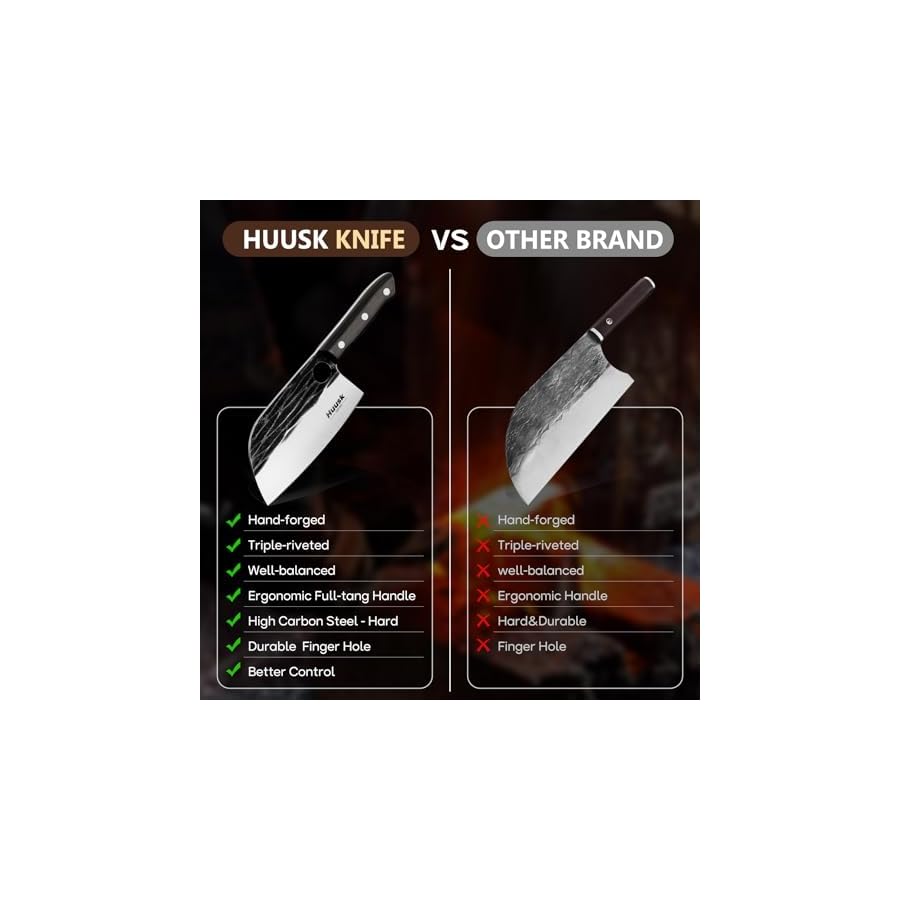 Huusk-Serbian-Chef-Knife-Hand-Forged-Meat-Cleaver-with-Sheath-High-Carbon-Steel-Full-Tang-Knife-Heavy-Duty-Butcher-Knife-for-Kitchen-or-Camping-Outdoor-Christmas-Gifts-Gifts-for-Dad Huusk Serbian Chef Knife Hand Forged Meat Cleaver with Sheath High Carbon Steel Full Tang Knife Heavy Duty Butcher Knife for Kitchen or Camping Outdoor Christmas Gifts Gifts for Dad