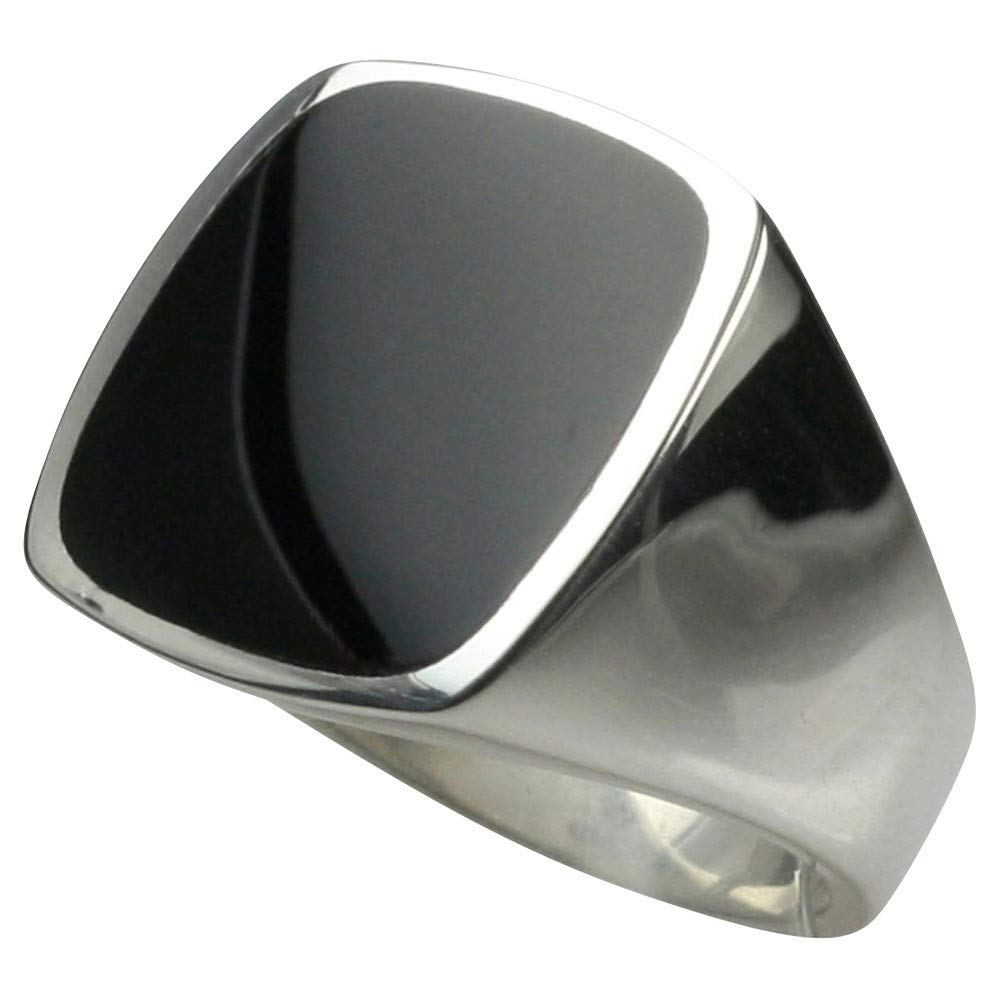 Massiver Siegelring aus Silber 925 mit Onyx