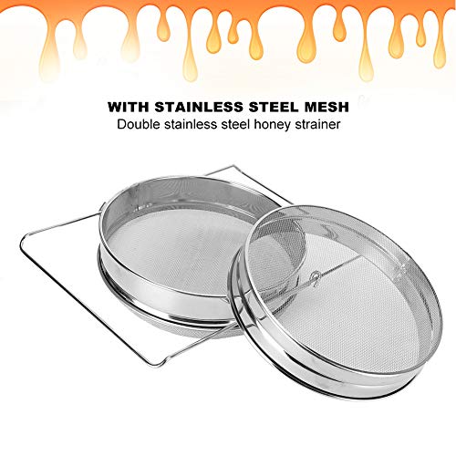 HelloCreate Honigsieb Doppelsieb Edelstahl Anti-Korrosion Imkerei Werkzeug Zubehör – Bild 5