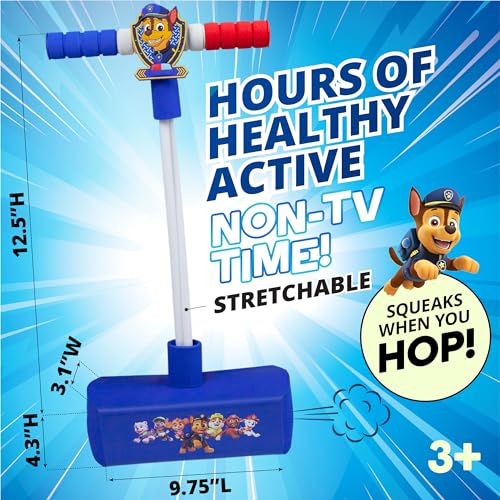 Image of Flybar My First Foam Pogo Jumper for Kids Fun and Safe Pogo Stick for Toddlers, Durable Foam and Bungee Jumper for Ages 3 and up, Supports up to 250lbs (Paw Patrol Chase)