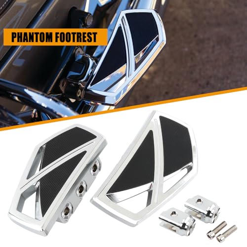 Image of Motorcycle Floorboards Phantom Front Foot Pegs Footrest for Harley Softail 2018-2024 Fat Boy Street Bob Low Rider Sport Glide Slim Fatbob Breakout 114 (Chrome)