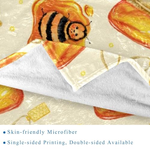 Plaid abeille en microfibre douce, cadeau idéal pour lit de bébé ou enfant
