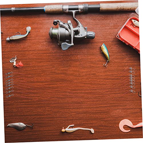 100 piezas de líderes de pesca de acero con mosquetón miniatura 3