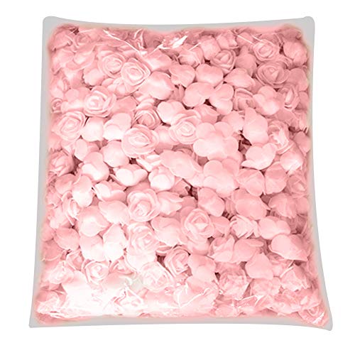 Lsgepavilion Lot de 500 têtes de roses artificielles en mousse de polyéthylène pour loisirs créatifs, scrapbooking, décoration d’intérieur, mariage - 3 cm - Rose champagne