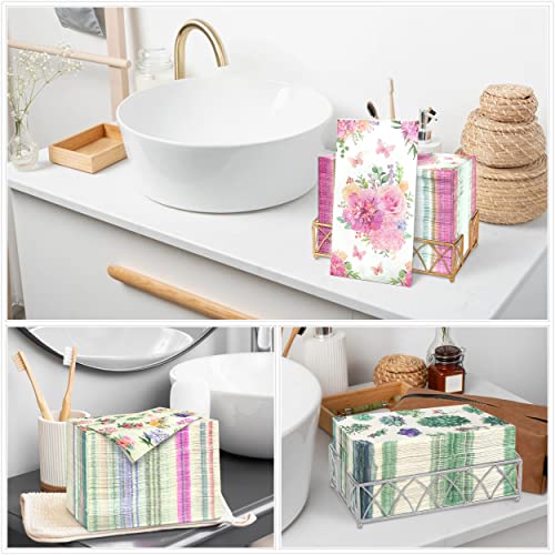 Algpty 150 Pack Cactus Paper Napkins For Guest, Succulent Paper Napkins Disposable Decorative Watercolor Succulent Paper Hand Towels For Bathroom Guest Paper Napkins For Wedding Birthday Dinner Party #TOP4