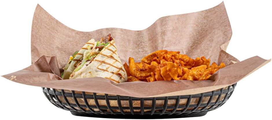 Restaurantware 10.1 x 6.8 x 2 Inch Fast Food Baskets 100 Oval Deli Baskets Microwavable Dishwashable Black Plastic Serving Baskets For Burgers Fries Sandwiches And More - Image 12