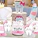 First Tooth Honeycomb Centerpieces Pink Dental Theme Party Table Decorations I Got My First Tooth Toothbrushes Centerpieces Table Topper for Girls First Tooth Party Baby Shower Decor Supplies