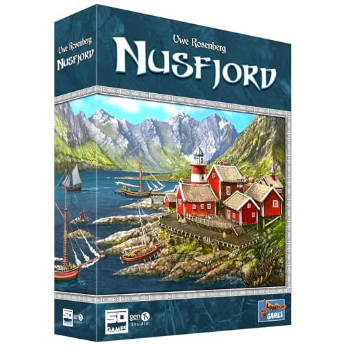 SD GAMES NUSFJORD – Juego de Estrategia Pesquera, Comercio Marítimo y Desarrollo de Aldeas Escandinavas, Más de 5 Jugadores Recomendado a Partir de 12 Años