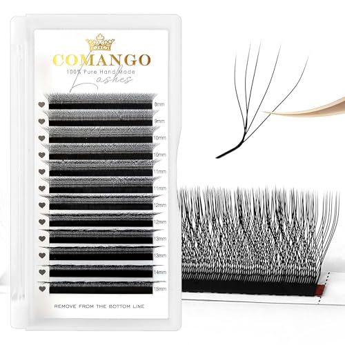 W Eyelash Extensions 0.07mm Thickness 5D Premade lash Fans LU/M Curl Lashes 8-15mm Mixed Tray Soft Fluffy Volume Lash Fans Natural Look Individual Eyelashes (5D-0.07-LU,8-15MM)