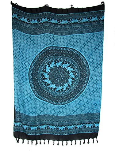 Generisch Sarong Pareo Mandala Elefant II türkisblau/große Auswahl...