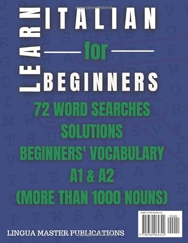 Independently Published Publications, Lingua Master Learn Italian For Beginners: Word Searches With 1000+ Basic Nouns thumb #1