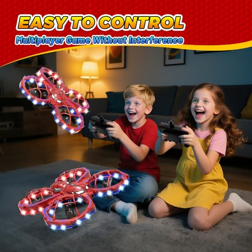 Spider Drone for Kids, Jomzuci RC Mini Drone with 360°Flip, Hover Indoor Drones for Kids 8-12 with 2 Batteries, Headless Mode, 3 Speed Mode, Quadcopter Outdoor Toys Gifts for 8-12 Year Old Boys Girls - Image 4