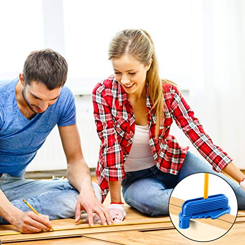 Center Scriber Line Scriber Woodworking Marking Offset Marking Tool Marking Center Finder Tool Wood Scribe Marking Gauge Fits Standard Wooden Pencils (2, Blue)