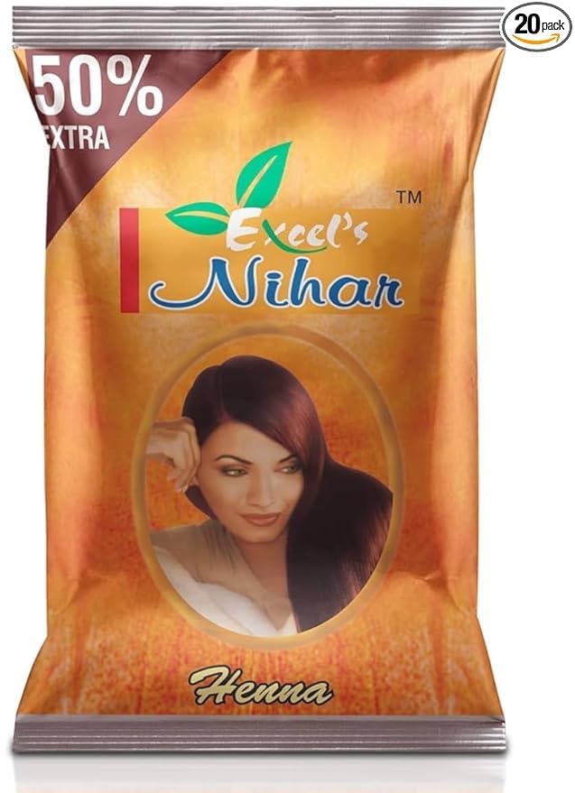 generic Excel's Nihar Henna Powder for Hair, Mehendi, Hair Dye, Herbal ingredients, Instant Hair Colour Touch Up, Hair care product for men & women, Ammonia Free (Pack of 20, 18 gm each)-picture-23