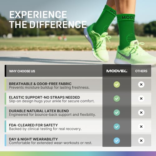 Image of Modvel Foot & Ankle Brace Socks for Sprained Ankle Compression Sleeve - Foot Support for Women & Men - Tendonitis & Arthritis Ankle Brace Sports Running, Torn Ligaments & Women Stabilizing Ankle Wrap