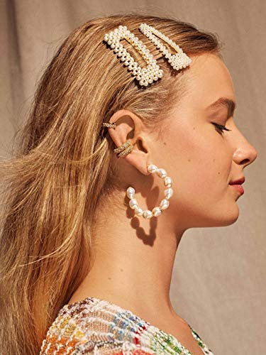 Clip para cabello con perlas doradas, 2 piezas miniatura 3