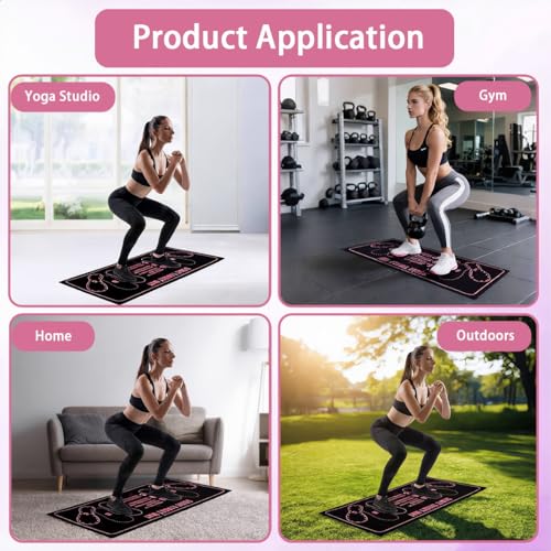 Alfombrilla Squat Target con Marcadores de Posición - 31.5"x13.8" Alfombrilla Antideslizante para Ejercicio en Casa, Entrenamiento de Forma para Sentadillas, Ejercicios de Parte Inferior del Cuerpo, Superficie de Secado Rápido miniatura 6