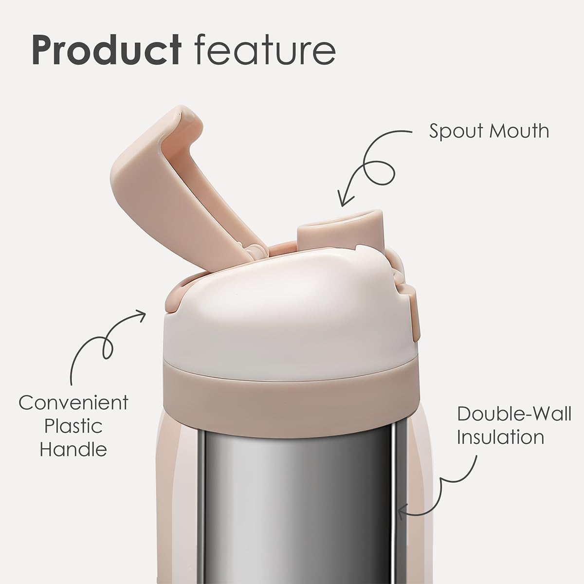 Stripe Insulated Stainless Steel Water Bottle with Straw for Sports and Travel, 32oz, Gifts for Women Girls Friends Teens Birthday Christmas (Brown) - Image 2