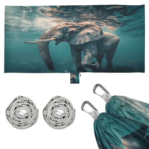 Takiito Elephant in Water Hammock 330 lb Capacity Travel Camping Hammock with Tree Straps, Portable Lightweight for Outdoor Beach Backpacking Backyard Patio