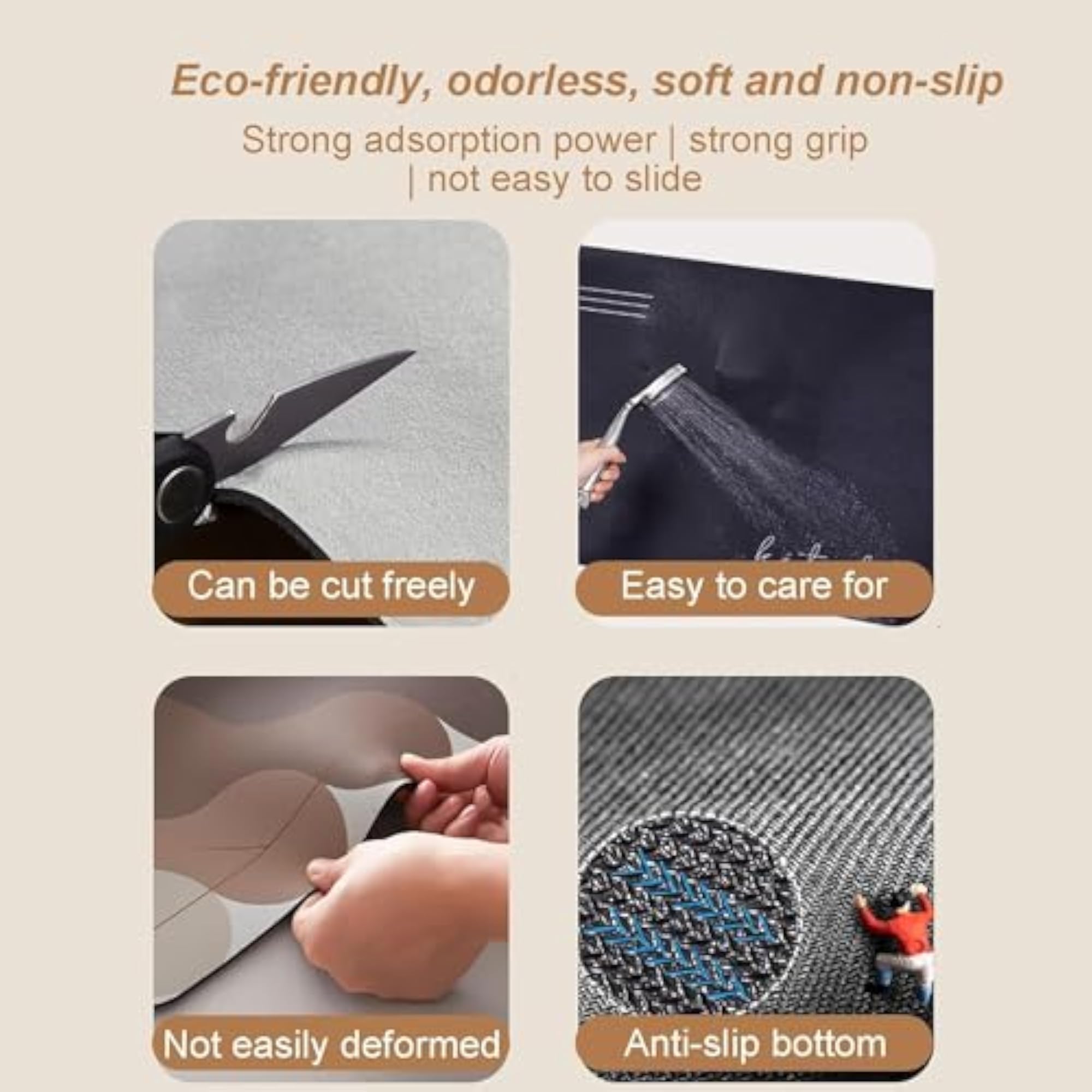 2 Piece Kitchen Runner Rug Set, Quick Dry Non-Slip Mats