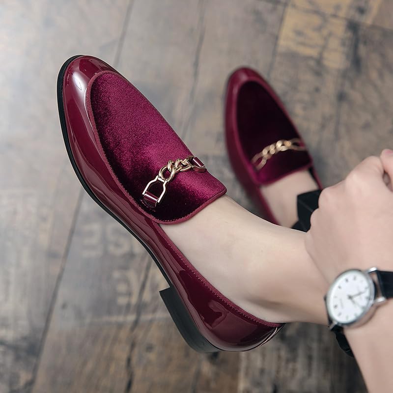 Santimon Men's Dress Loafers Slip On Fashion Shoes Classic Tuxedo Party Wedding Moccasins for Men4