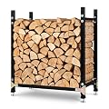 M METERXITY 24 Inch Firewood Rack Outdoor, Durable Fire Wood Racks Outdoor Firewood Storage Logs Holder Stand Lumber Rack with Reinforced Bracket for Patio/Indoor Fireplace/Under Eaves/Porch