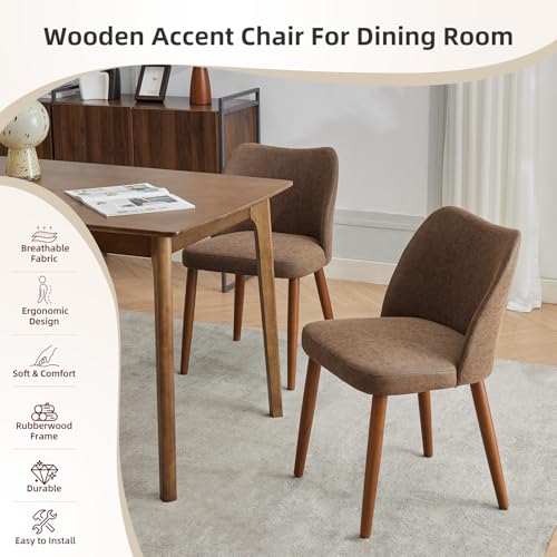 GarveeHome Wooden Upholstered Dining Chairs Set of 2 Modern Dining Chairs - image 4