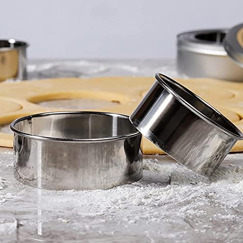 VEGCOO 4 Pcs Dumplings Maker Set, Dumpling Mold and Ravioli Skin Press Cutter, Press Pie Dumpling Mould Dough Press Cutter Stainless Steel Kitchen Tools
