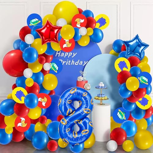 Image of Number 40 Inch Blue and Gold Ring Balloon Birthday Number Decoration Aluminum Film Balloon Suitable for Boys and Girls Blue Theme Party Cartoon Party Decoration Supplies (8)
