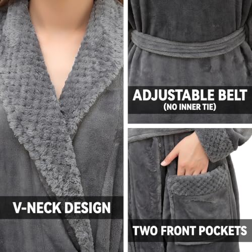 Image of Premium Long Robes for Women: Warm Super Plush Soft Fleece Bathrobes