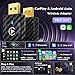 MSXTTLY 2in1 Carplay Wireless Adapter Android Auto Wireless Adapter, Mini USB Small Dongle Fast Auto Connect, Car Play Play Plug, for Apple iPhone iOS & Android 11+, OEM Wired Car Model 2017+, Black