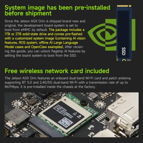 Image of Jetson AGX Orin 64GB Developer Kit 275 Tops, with Ethernet,USB Display Port Provides AI Large Models /ROS Data