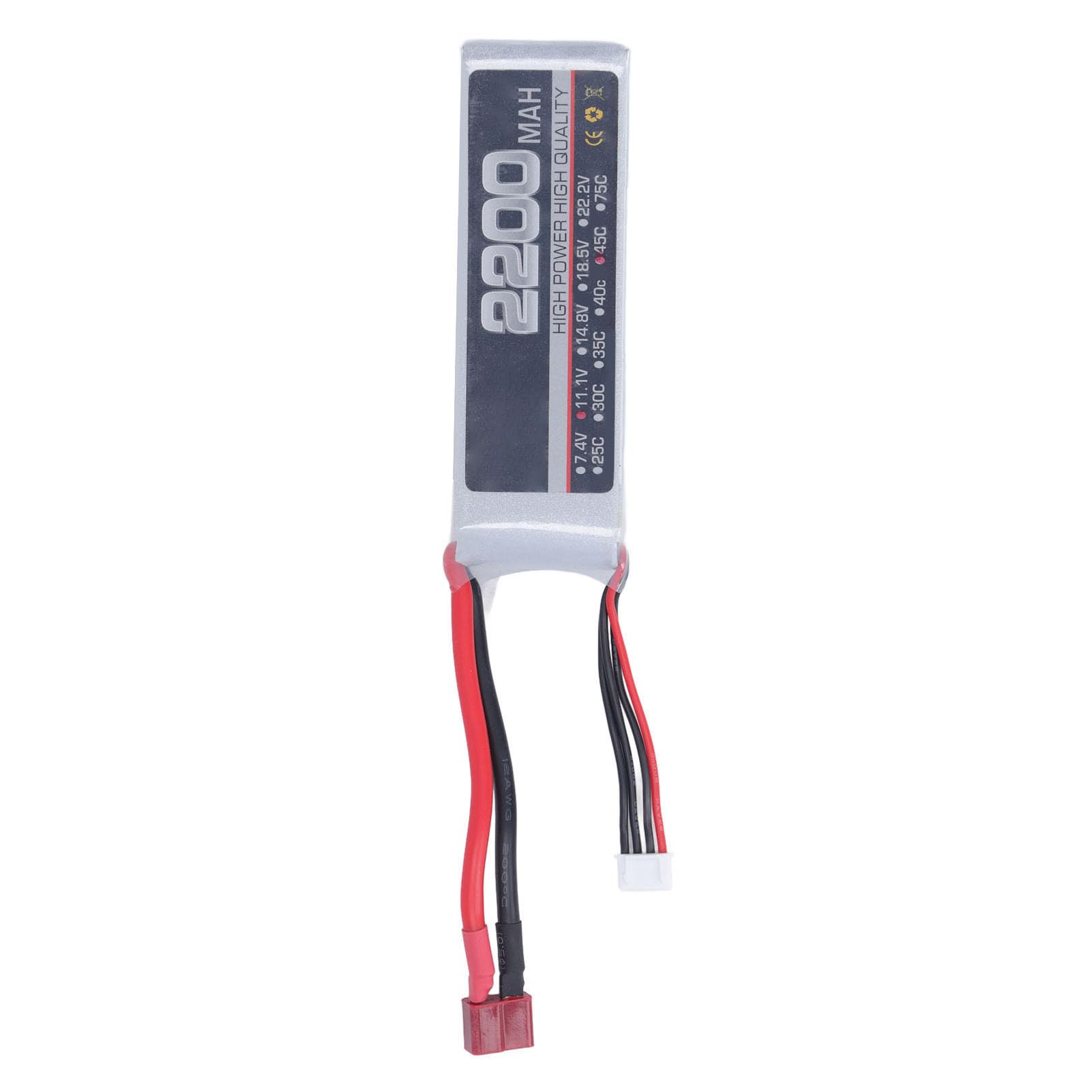 Batteria Al Litio RC, Batteria LiPo Ad Alte Prestazioni da 2200 MAh per Parti di Droni RC (Spina a T)