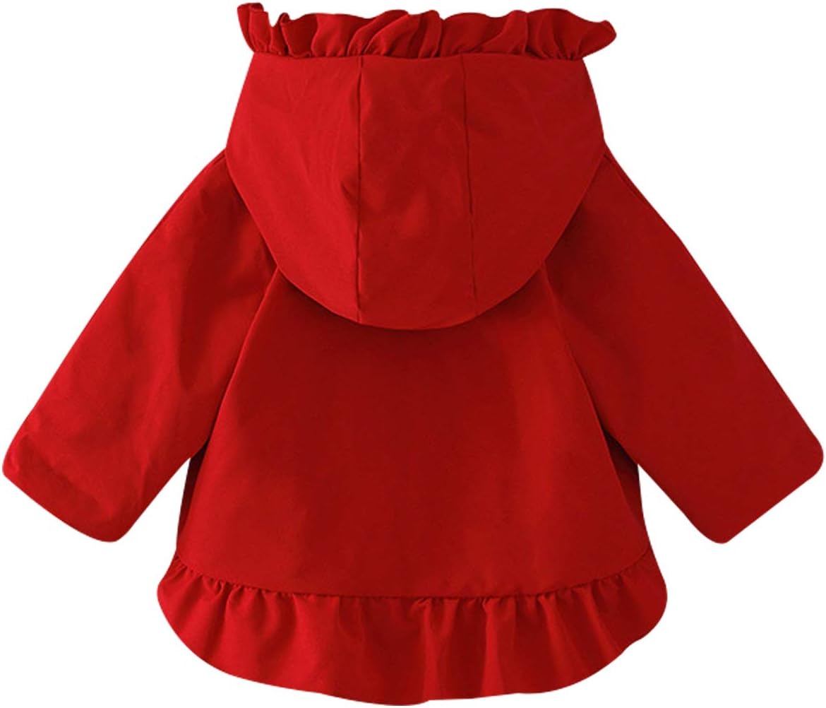 famuka Winter Baby Girl Jackets Thick Fleece Lined Winter Coat Cute Ruffled Outwear - Image 2