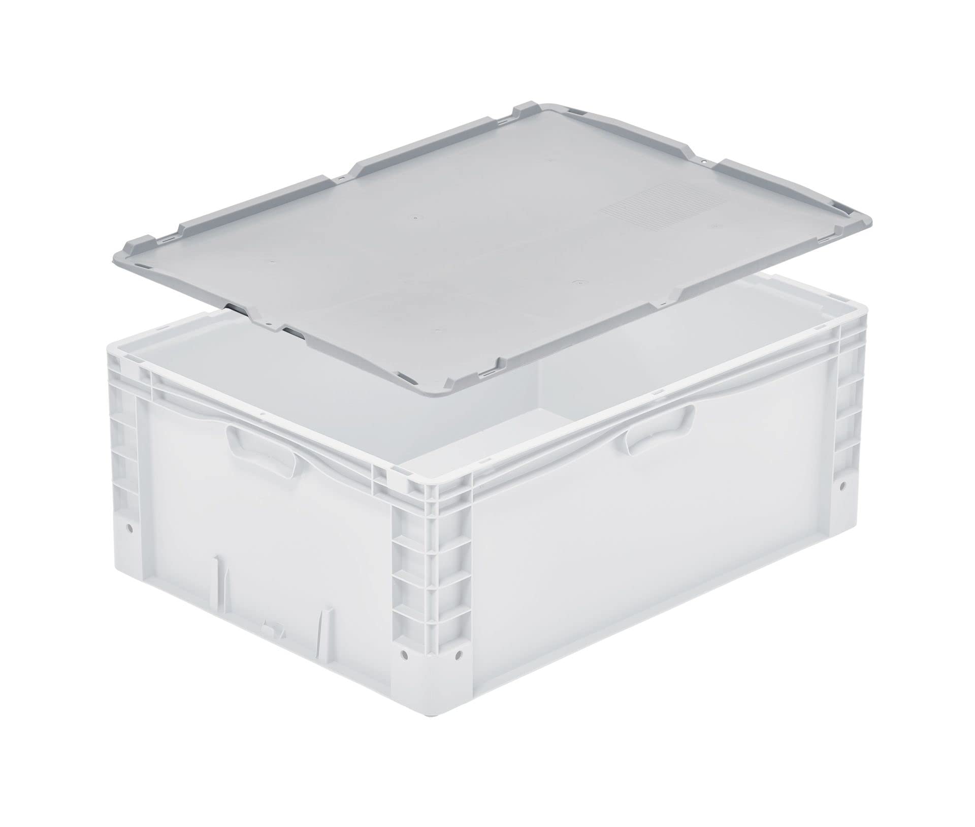 SuperSparSet 2x Auflagedeckel für Euro-Norm Großbehälter | BxT 60x80cm | Grau | Eurobox, Transportbox, Transportbehälter, Stapelbehälter