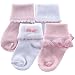 Ribbed Cuff Girl Socks, 4-Pack
