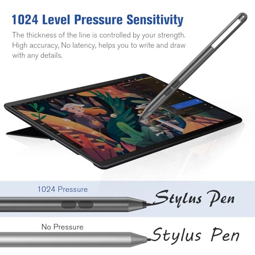 Image of Surface Pro Stylus Pen - Compatible With Surface Book /Laptop /Go /3, Palm Rejection, 1024 Pressure Sensitivity (Grey)