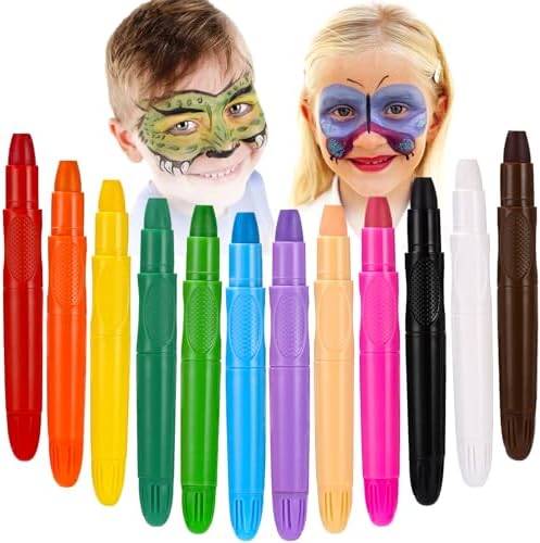 Crayons Maquillage Visage AOMIG - 10 Couleurs - Hypoallergénique - Pour Enfants Et Adultes - Fêtes
