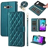 Furiet Wallet Case for Samsung Galaxy J3 2016/J 3 V/J36V/Sky/Amp Prime with Wrist Strap Shoulder Strap Card Slots Folio Purse PU Leather Stand Cell Phone Cover for Sol J3V JV3 J36 6 J320V J320A Green